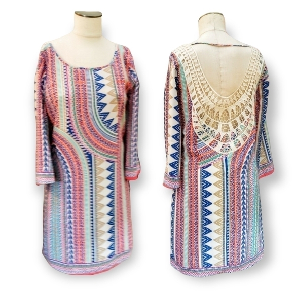 Jay long sleeve open embroidery back boho dress Size Small - Picture 1 of 10